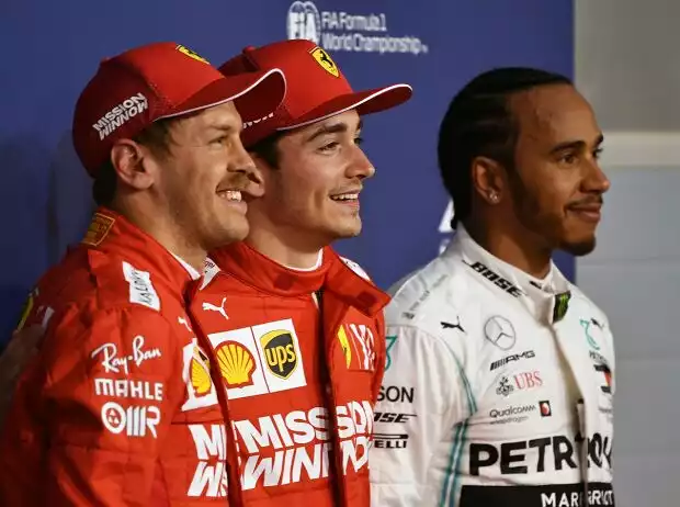 Titel-Bild zur News: Sebastian Vettel, Charles Leclerc, Lewis Hamilton