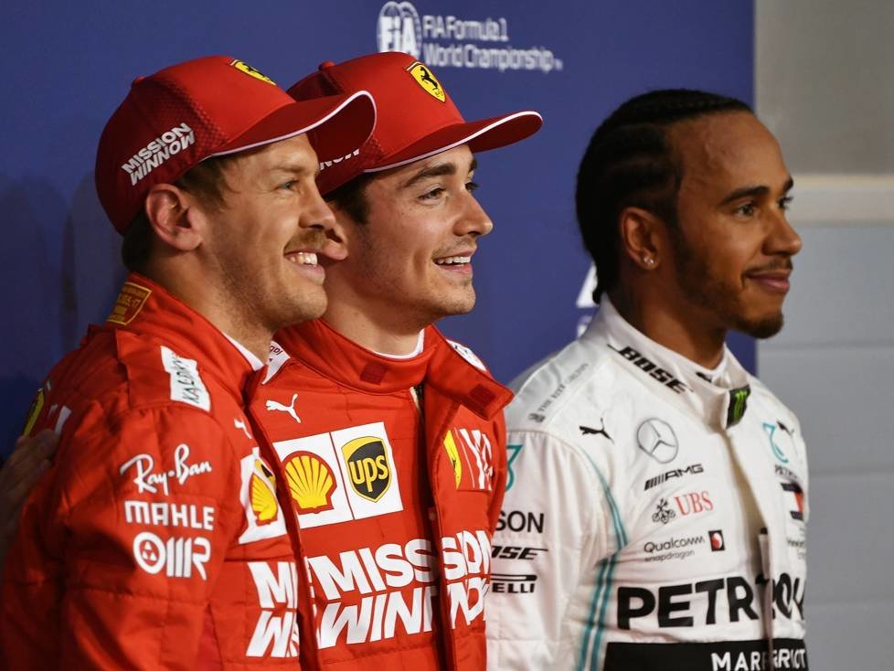 Sebastian Vettel, Charles Leclerc, Lewis Hamilton