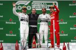 Valtteri Bottas (Mercedes), Lewis Hamilton (Mercedes) und Sebastian Vettel (Ferrari) 