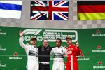 Valtteri Bottas (Mercedes), Lewis Hamilton (Mercedes) und Sebastian Vettel (Ferrari) 