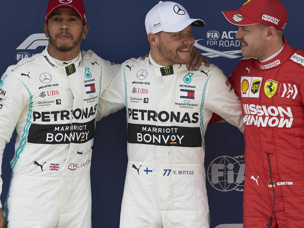 Lewis Hamilton, Valtteri Bottas, Sebastian Vettel