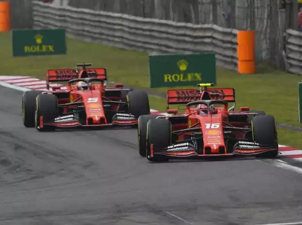 Titel-Bild zur News: Charles Leclerc, Sebastian Vettel