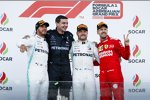 Lewis Hamilton (Mercedes), Valtteri Bottas (Mercedes) und Sebastian Vettel (Ferrari) 