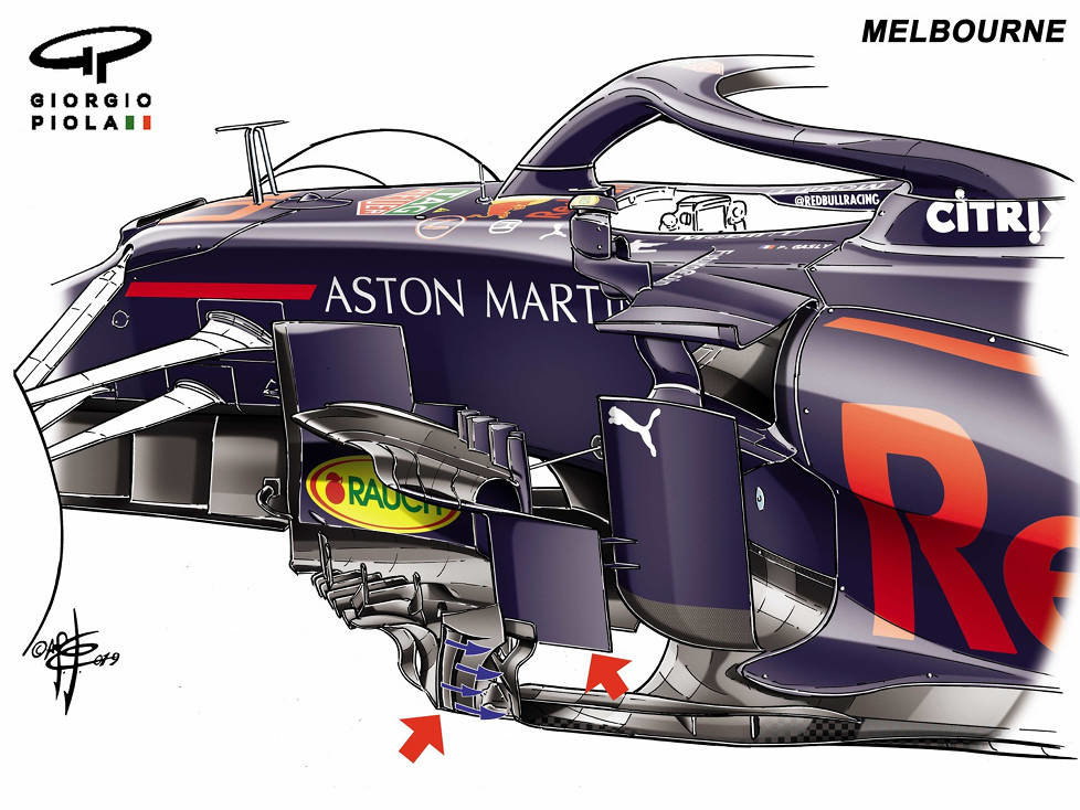 Barge-Board Red Bull RB15, Melbourne 2019