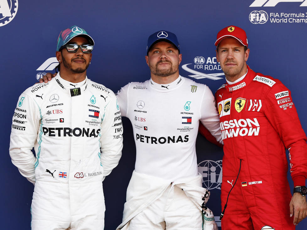 Lewis Hamilton, Valtteri Bottas, Sebastian Vettel