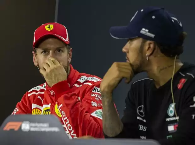 Titel-Bild zur News: Sebastian Vettel, Lewis Hamilton