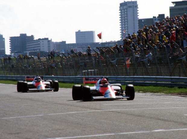 Titel-Bild zur News: Niki Lauda, Alain Prost, Zandvoort 1985