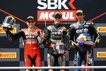 Alvaro Bautista, Jonathan Rea und Toprak Razgatlioglu 