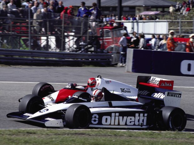 Marc Surer und Niki Lauda in Zandvoort 1985