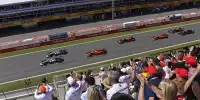 Start in Barcelona mit Valtteri Bottas, Lewis Hamilton, Sebastian Vettel, Max Verstappen, Charles Leclerc, Pierre Gasly, Romain Grosjean