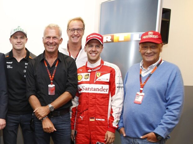 Bernie Ecclestone, Nico Rosberg, Nico Hülkenberg, Sebastian Vettel