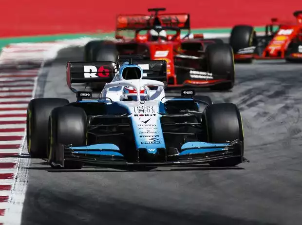 Titel-Bild zur News: George Russell, Sebastian Vettel, Charles Leclerc