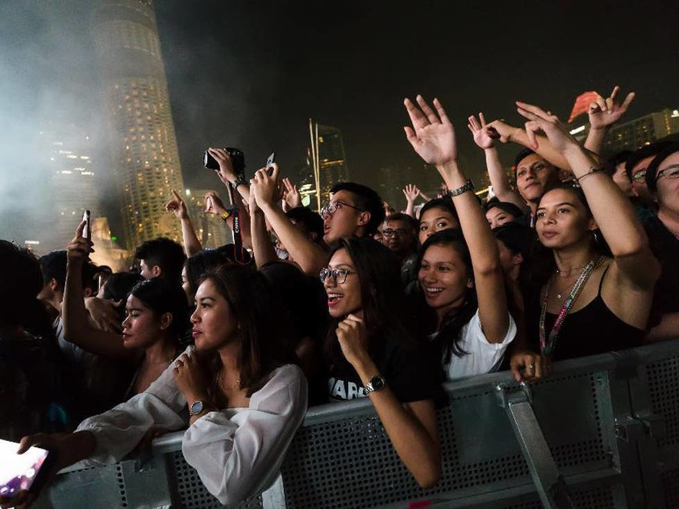 Fans beim Konzert im Rahmen des GP Singapur 2018