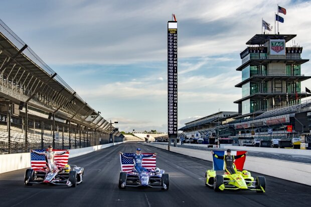 Spencer Pigot Ed Carpenter Simon Pagenaud Carpenter Ed Carpenter Racing IndyCarChevrolet Chevrolet WTCC-TeamPenske Team Penske IndyCar ~Spencer Pigot (Carpenter), Ed Carpenter (Carpenter) und Simon Pagenaud (Penske) ~ 