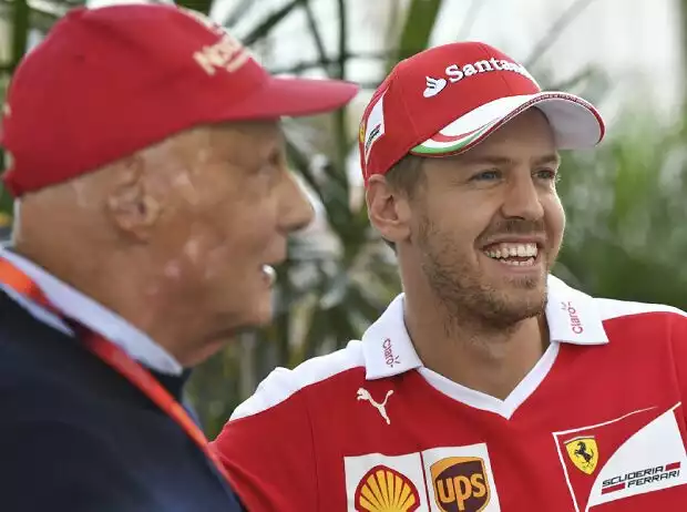 Titel-Bild zur News: Sebastian Vettel, Niki Lauda