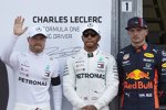 Valtteri Bottas (Mercedes), Lewis Hamilton (Mercedes) und Max Verstappen (Red Bull) 