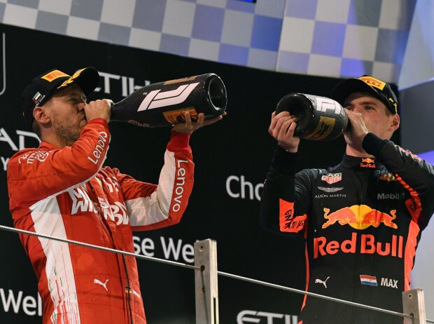 Titel-Bild zur News: Sebastian Vettel, Max Verstappen