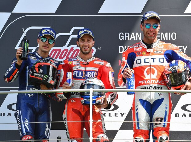 Maverick Vinales, Andrea Dovizioso, Danilo Petrucci