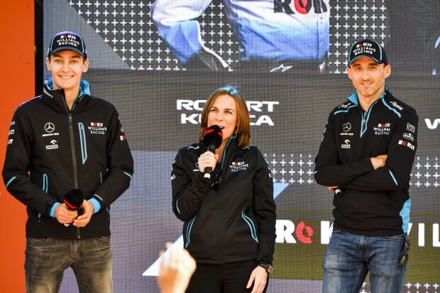 George Russell Claire Williams Robert Kubica Williams ROKiT Williams Racing F1CIP CIP Moto3 ~George Russell (Williams), Claire Williams und Robert Kubica (Williams) ~ George Russell Claire Williams Robert Kubica Williams ROKiT Williams Racing F1CIP CIP Moto3 ~George Russell (Williams), Claire Williams und Robert Kubica (Williams) ~