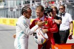 Sebastian Vettel (Ferrari) und Lewis Hamilton (Mercedes) 