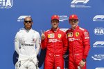 Lewis Hamilton (Mercedes), Sebastian Vettel (Ferrari) und Charles Leclerc (Ferrari) 