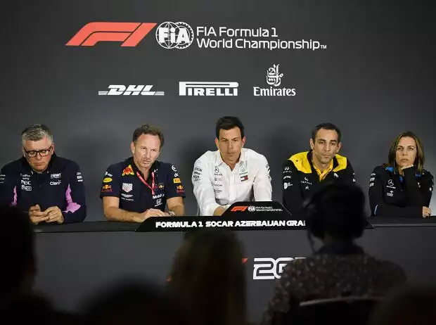 Titel-Bild zur News: Otmar Szafnauer, Christian Horner, Toto Wolff, Cyril Abiteboul, Claire Williams