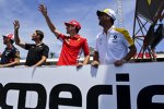Romain Grosjean (Haas), Charles Leclerc (Ferrari) und Daniel Ricciardo (Renault) 