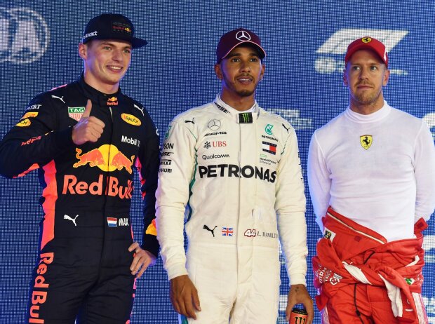 Max Verstappen, Lewis Hamilton, Sebastian Vettel