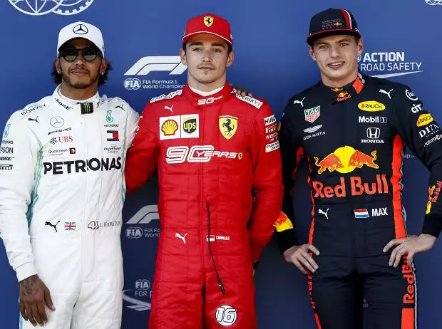 Lewis Hamilton, Charles Leclerc, Max Verstappen Titel-Bild zur News: Lewis Hamilton, Charles Leclerc, Max Verstappen