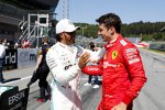 Lewis Hamilton (Mercedes) und Charles Leclerc (Ferrari) 