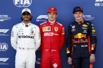 Lewis Hamilton (Mercedes), Charles Leclerc (Ferrari) und Max Verstappen (Red Bull) 