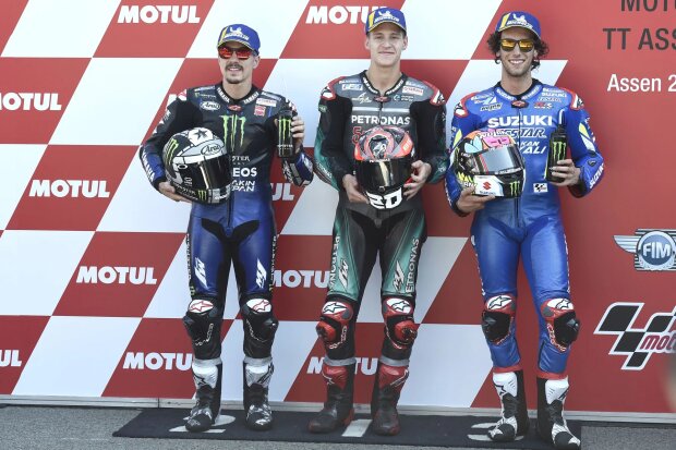 Fabio Quartararo Maverick Vinales Alex Rins ~Fabio Quartararo (Petronas Yamaha), Maverick Vinales (Yamaha) und Alex Rins (Suzuki) ~ Fabio Quartararo Maverick Vinales Alex Rins ~Fabio Quartararo (Petronas Yamaha), Maverick Vinales (Yamaha) und Alex Rins (Suzuki) ~