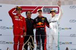Charles Leclerc (Ferrari), Max Verstappen (Red Bull) und Valtteri Bottas (Mercedes) 