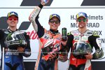 Marc Marquez (Honda), Maverick Vinales (Yamaha) und Cal Crutchlow () 