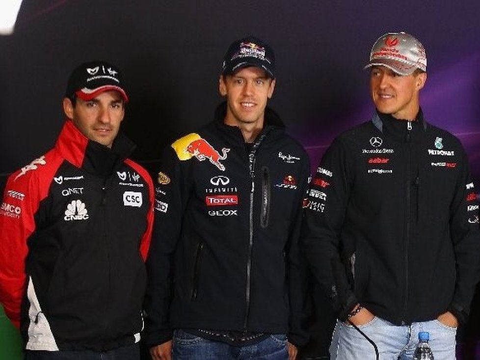 Timo Glock, Sebastian Vettel, Michael Schumacher, Nick Heidfeld, Adrian Sutil, Nico Rosberg