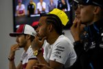 George Russell (Williams), Lewis Hamilton (Mercedes) und Antonio Giovinazzi (Alfa Romeo) 