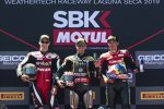 Chaz Davies, Jonathan Rea und Toprak Razgatlioglu