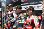 Chaz Davies, Jonathan Rea und Alvaro Bautista (v.l.n.r.)