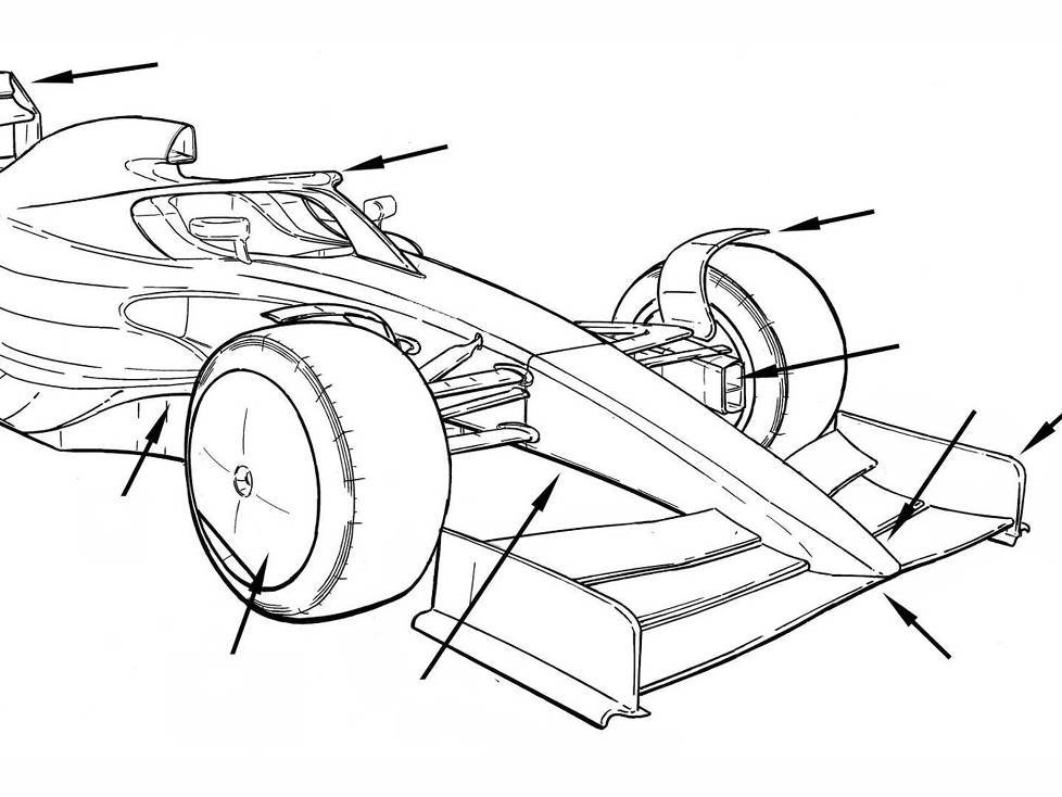 Formel-1-Auto 2021, Illustration von Giorgio Piola