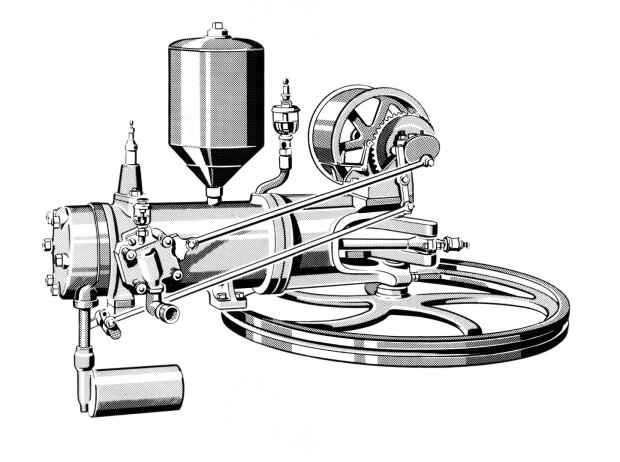 Motor des Benz Patent-Motorwagens Motor des Benz Patent-Motorwagens