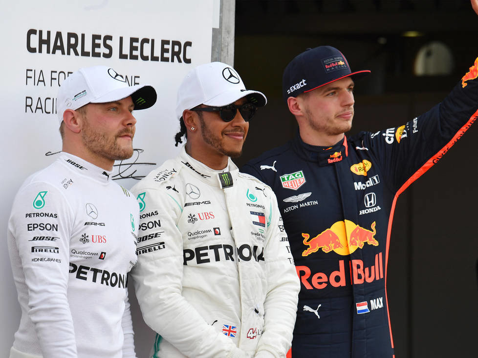 Valtteri Bottas, Lewis Hamilton, Max Verstappen