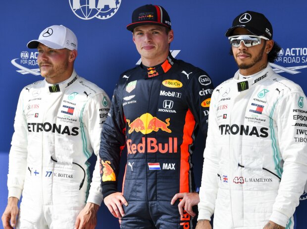 Titel-Bild zur News: Valtteri Bottas, Max Verstappen, Lewis Hamilton