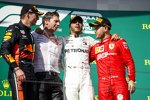 Max Verstappen (Red Bull), Lewis Hamilton (Mercedes) und Sebastian Vettel (Ferrari) 