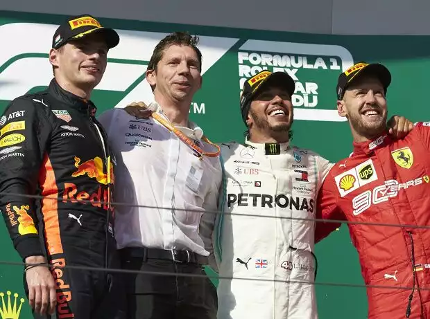 Titel-Bild zur News: Max Verstappen, Lewis Hamilton, Sebastian Vettel