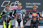 Augusto Fernandez (Pons), Jorge Navarro (Speed Up) und Brad Binder (KTM Ajo) 