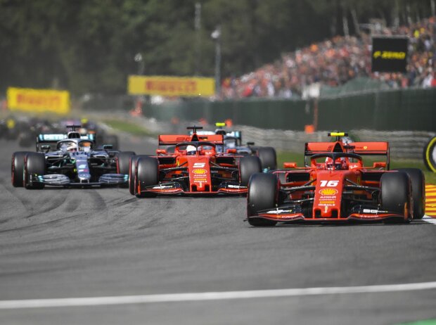 Charles Leclerc, Sebastian Vettel, Lewis Hamilton, Valtteri Bottas Charles Leclerc, Sebastian Vettel, Lewis Hamilton, Valtteri Bottas