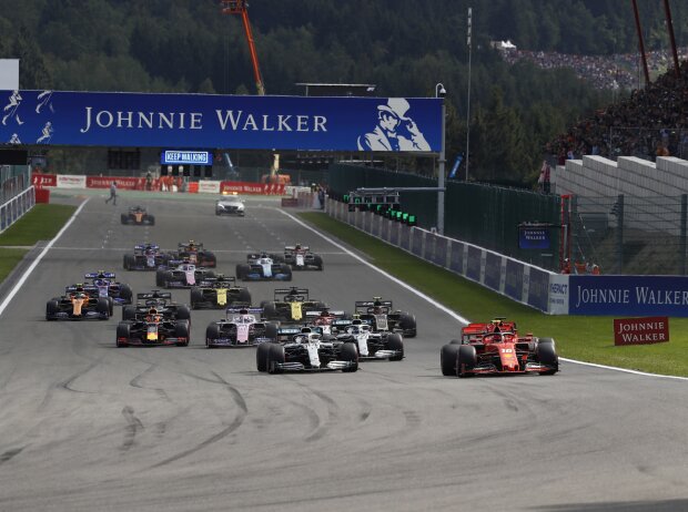 Titel-Bild zur News: Charles Leclerc, Sebastian Vettel, Lewis Hamilton, Valtteri Bottas