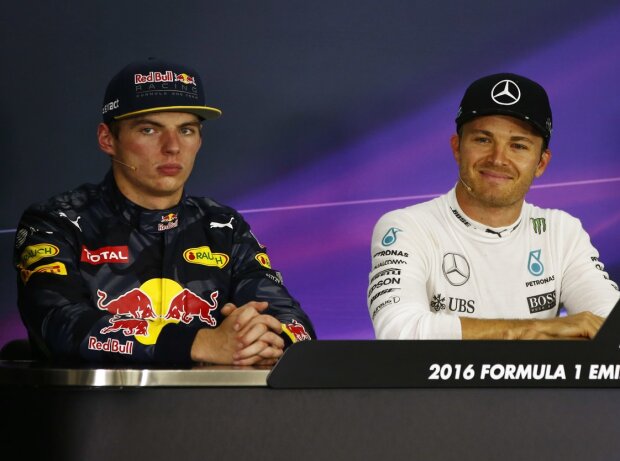 Titel-Bild zur News: Nico Rosberg, Max Verstappen, Lewis Hamilton