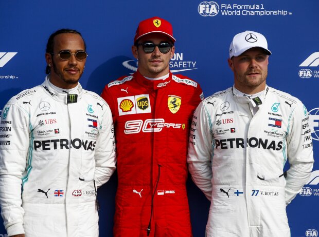 Titel-Bild zur News: Lewis Hamilton, Charles Leclerc, Valtteri Bottas
