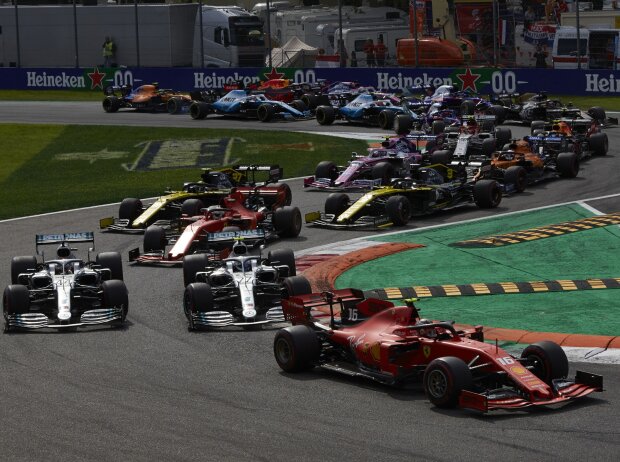 Titel-Bild zur News: Charles Leclerc, Valtteri Bottas, Lewis Hamilton, Sebastian Vettel